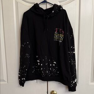 Men's Black and White Graphic Hoodie New York Freestyle Skateboard